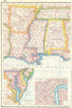 USA. Alabama Mississippi Louisiana Arkansas.Chesapeake Bay;New Orleans 1920 map