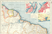 BRAZIL NORTH COAST & GUIANAS. Inset Recife & Salvador de Bahia plans 1920 map