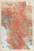SERBIA. Macedonia Montenegro 1914-1915 battle lines. First World War  1920 map