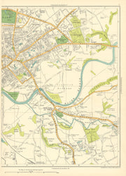 PRESTON Walton-le-Dale Brockholes Wood Cuerdale Carr Holme Slack 1935 old map