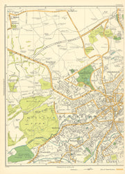 BLACKBURN Witton Nova Scotia Feniscliffe Revidge Lammack 1935 old vintage map