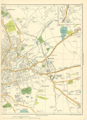 BLACKBURN Grimshaw Park Whitebirk Little Harwood Brownhill 1935 old map