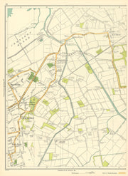 LANCASHIRE Southport Crossens Marsh Marshside High Park Churchtown 1935 map