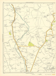 LANCASHIRE Lydiate Aughton Brookfields Green Downholland Cross Maghull 1935 map