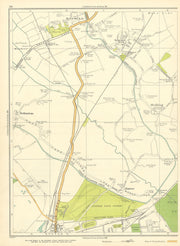 LANCASHIRE Bootle Maghull Melling Netherton Aintree Kennessee Green 1935 map