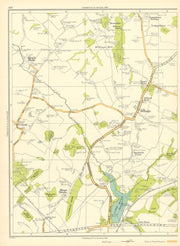 LANCASHIRE Moss Bank Billinge Chadwick Green Crank Longshaw King's Moss 1935 map