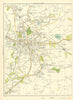 CHESHIRE Hyde Godley Flowery field Newton Wood Moor Gee Cross Woodley 1935 map