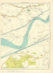 LANCASHIRE Norton Priory Park Keckwick Fiddler's Ferry Penketh 1935 old map
