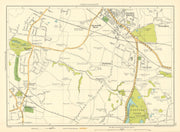 CHESHIRE Hazel Grove Torkington Bramhall Moor Norbury Green Pownall 1935 map