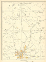 YORKSHIRE Silsden Draughton Moor Brunthwaite Cringles Addingham 1935 old map