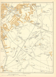 HARROGATE Aresborough Crimple Rudding Follifoot Starbeck Oatlands Mt 1935 map