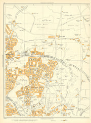 LEEDS Slaid Hill Gledhow Roundhay Lidgett Park Moortown Roundhay 1935 old map