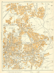 BRADFORD Moor Tyersal Laisterdyke Thornbury Side Low Ripleyville 1935 old map