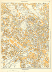 LEEDS Woodhouse Moor Woodhouse Broomfields Headingley Armley 1935 old map