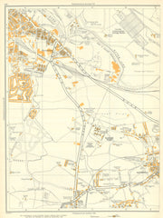 LEEDS Rothwell Haigh Carlton Robin Hood Stourton Kiddow Spring 1935 old map
