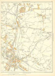BRIGHOUSE Clifton Scholes Lower Park Bailiff Bridge Wyke 1935 old vintage map