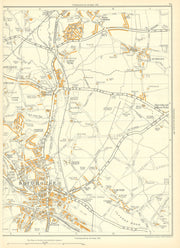 BRIGHOUSE Clifton Scholes Lower Park Bailiff Bridge Wyke 1935 old vintage map