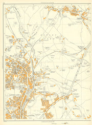 BATLEY Carr Hanging Heaton Soothill Howley Park Birks Chidswell 1935 old map