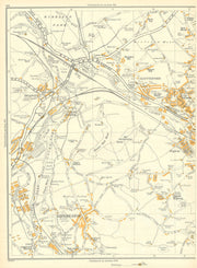 YORKSHIRE Mirfield Knowle Kirkheaton Hopton Battyeford Colne Bridge 1935 map