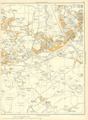 YORKSHIRE Mirfield Whitley Briestfield Ravensthorpe Northorpe Dewsbury 1935 map
