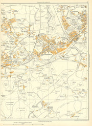 YORKSHIRE Mirfield Whitley Briestfield Ravensthorpe Northorpe Dewsbury 1935 map