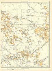 WAKEFIELD Horbury Ossett Flanshaw Lupset Bar Calder 1935 old vintage map chart