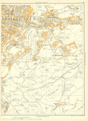 HUDDERSFIELD Almondbury Farnley Tyas Lowerhouses Moldgreen Hall Bower 1935 map