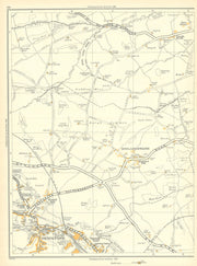 YORKS Penistone Hoylandswaine Mustard Hill Clough Green Raw Cawthorne 1935 map