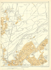 DONCASTER Bentley Intake Willow Bridge Wheatley Hills Arksey 1935 old map