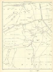 YORKSHIRE Thurlestone Midhope Barnside Moors Ecklands Flouch Inn 1935 old map