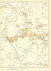 HOYLAND Harley Platts Common Worsborough Elsecar Blacker Hill Stubbin 1935 map