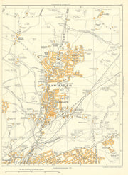 RAWMARSH Kilnhurst Dalton Eastwood Upper Haugh Parkgate Thrybergh 1935 old map