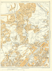 SHEFFIELD Wincobank Grimesthorpe Attercliffe Shiregreen Longley 1935 old map