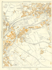 ROTHERHAM SHEFFIELD Brinsworth Masbrough Tinsley Kimberworth Carbrook 1935 map