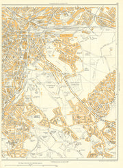 SHEFFIELD Heeley Highfield Arbourthorne Burngreave Manor Estate 1935 old map