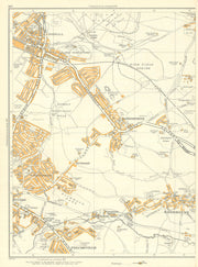 SHEFFIELD Woodhouse Handsworth Richmond Darnall Frecheville Catcliffe 1935 map