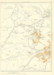 TOTLEY Dore New Totley Townhead Whirlow Brick Houses Houndkirk Moor 1935 map
