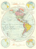 WORLD. Western Hemisphere. Bacon 1895 old antique vintage map plan chart