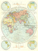 WORLD. Eastern Hemisphere. Bacon 1895 old antique vintage map plan chart