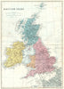 UK. British Isles. Bacon 1895 old antique vintage map plan chart