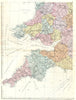 SOUTH WALES & SOUTH WEST ENGLAND. Devon Cornwall Somerset. Bacon 1895 old map