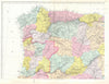 IBERIA NW.Spain Portugal.Galicia Asturias Castile Leon Cantabria.Bacon 1895 map