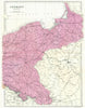 GERMANY POLAND.German Empire NE.Prussia Pomerania Posen Silesia. Bacon 1895 map