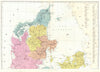 DENMARK. North Sheet. Jutland Seeland. Bacon 1895 old antique map plan chart