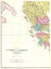 BALKANS & GREECE SW sheet. Albania Macedonia Greece West. Bacon 1895 old map