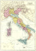 ITALY. Italy. Bacon 1895 old antique vintage map plan chart