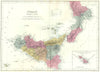 ITALY. Calabria & Sicily; Inset Maltese Islands Malta Gozo. Bacon 1895 old map