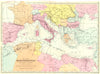 MEDITERRANEAN. telegraph cables steamship routes. Mercator. Bacon 1895 old map