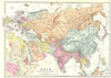 ASIA. Asia,Europe & North-East Africa. Bacon 1895 old antique map plan chart