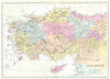 TURKEY. Asia Minor Cyprus Dodecanese Syria. Bacon 1895 old antique map chart